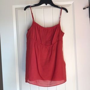 Red Silk Summer Top Banana Republic Size 0